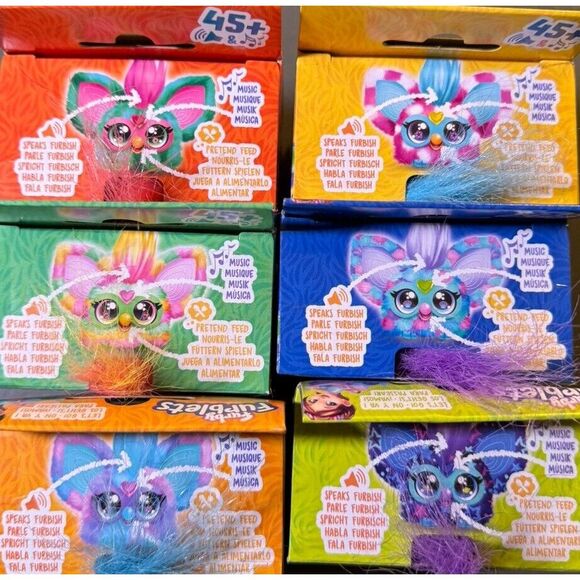 Furby Furblets Electronic Mini Plush Complete Set of 6 Speaks Furbish Harmonize - Picture 5 of 16